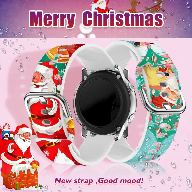 20mm Christmas 8 Strap for Samsung Galaxy Watch 7/6/5 40mm 44mm Band Replaceable Bracelet for Amazfit Balance 5Pro for Women